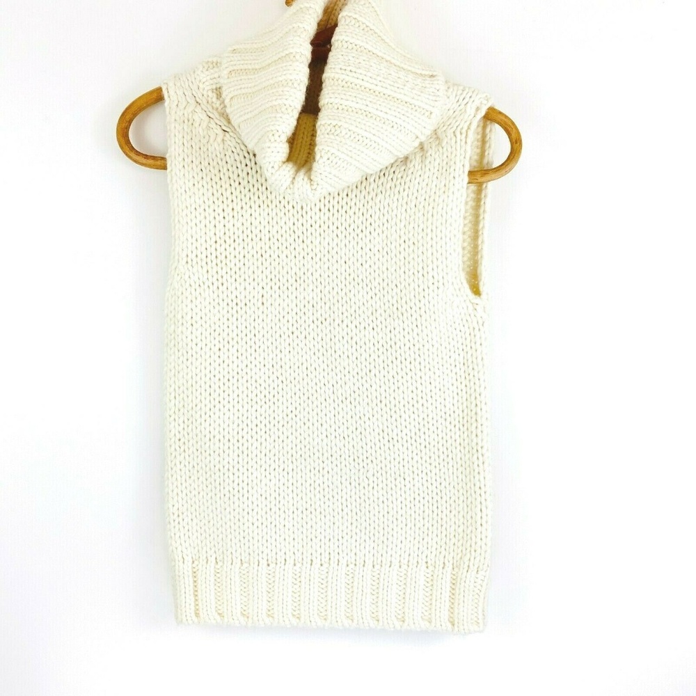 Diesel NEW Thick Knit Cream Sleeveless Cowl Neck S